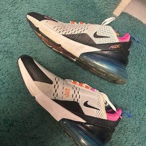 Nike Air Max 270 with Black, White, and Blue
